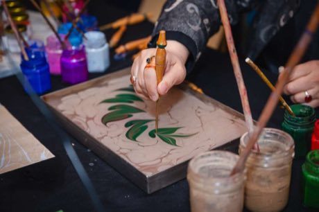 Ebru paper marbling: photograph by Metasqaure10