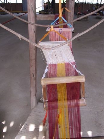 Kente strip weaving: photograph by Abbeyfamily (User)