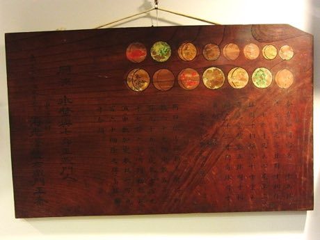 Sangaku Geometry Puzzles: photograph by Momotarou2012