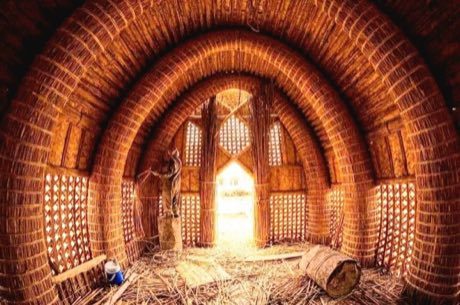 Mudhif reed-arch house: photograph by Hassan Al-Jarrah
