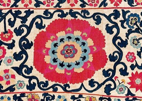 Suzani embroidery: photograph by Unknown Shahrisyabz artisans. Photo by auctioneer