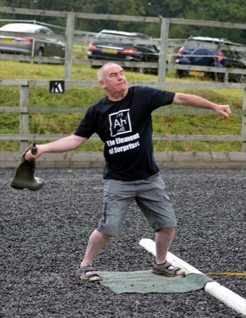 Gumboot throwing: photograph by Russ Hamer