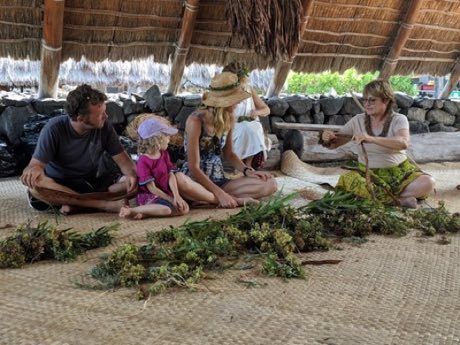 Lei making: photograph by NPS Photo
