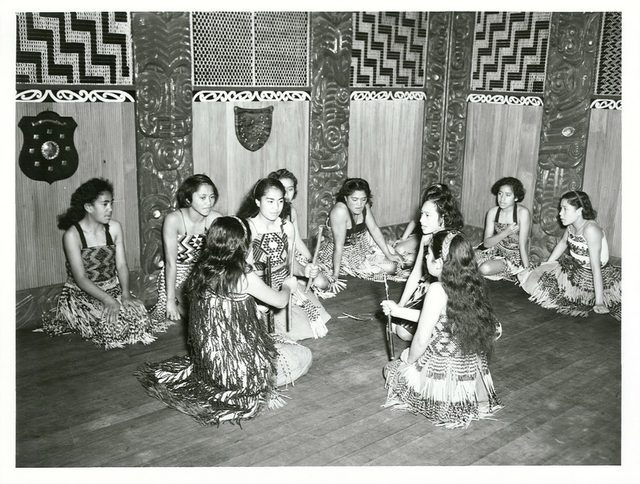 Maori stick games: photograph by Archives New Zealand