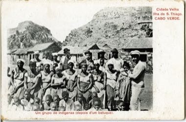 Batuque Cloth-Drum Circle: photograph by unknown, early 20th century postcard