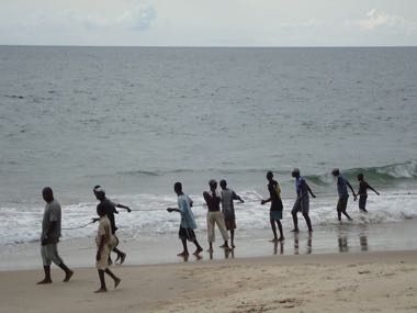 Freetown Beach Seine Haul: photograph by Ghassan Mroue