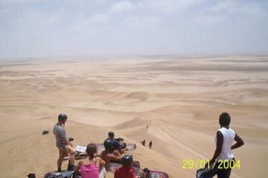 Namib dune sandboarding: photograph by Katie Hunt from St Albans, UK