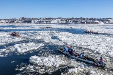 Ice Canoe Race: photograph by Gabriel Picard