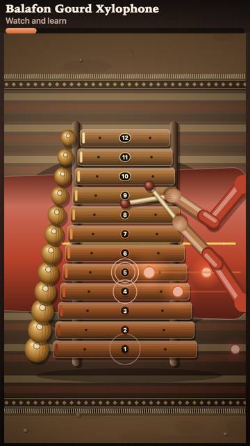 Balafon Gourd Xylophone: the game in attract mode