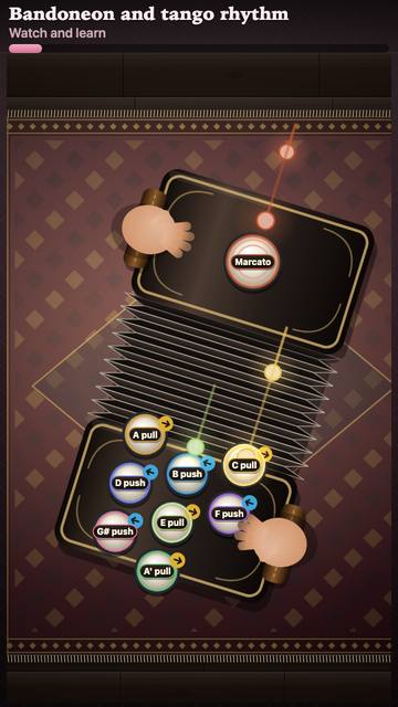 Bandoneon and tango rhythm: the game in attract mode