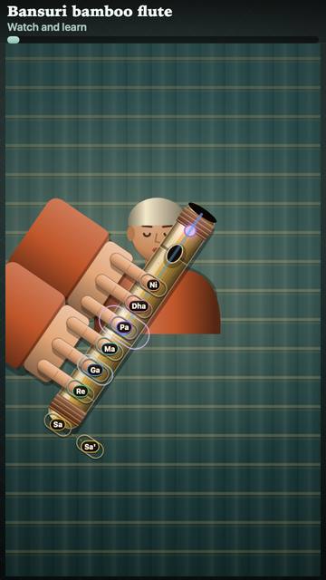 Bansuri bamboo flute: the game in attract mode
