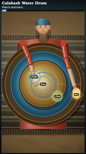 Calabash Water Drum: the game in attract mode