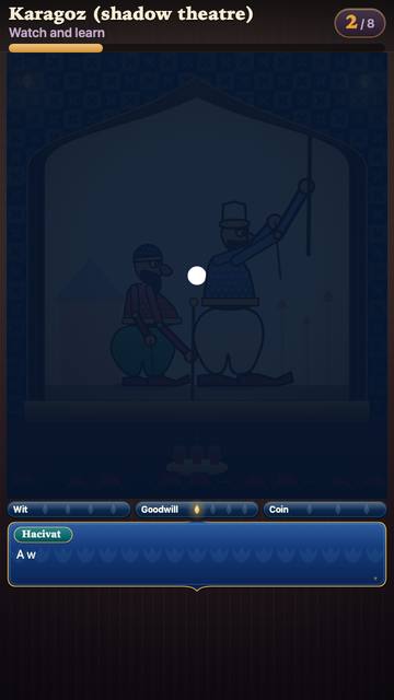 Karagoz: the game in attract mode