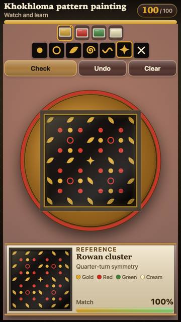Khokhloma Pattern Painting: the game in attract mode