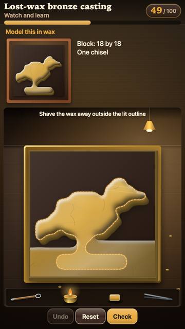 Lost-Wax Bronze Casting: the game in attract mode
