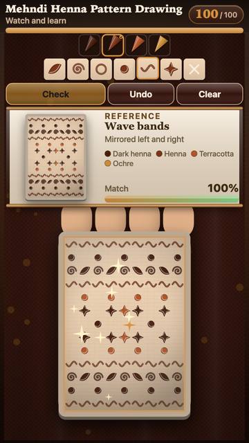 Mehndi henna pattern drawing: the game in attract mode