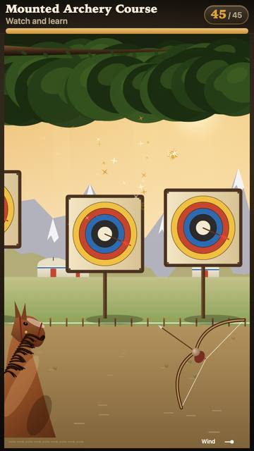 Mounted Archery Course: the game in attract mode