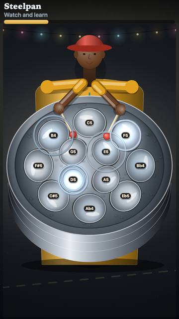 Steelpan: the game in attract mode