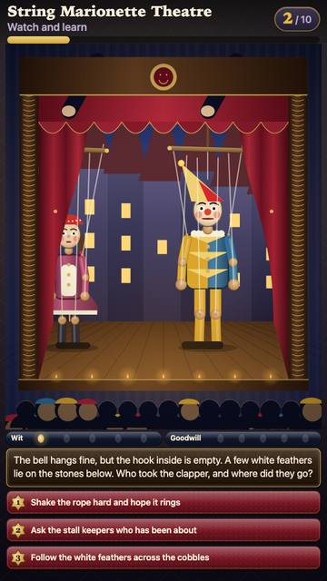 String Marionette Theatre: the game in attract mode