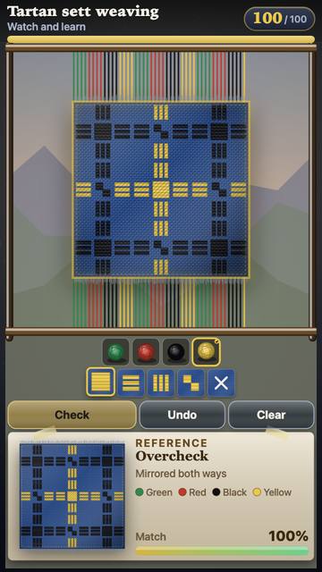 Tartan Sett Weaving: the game in attract mode