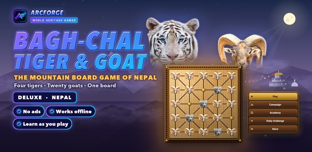 Bagh-Chal Deluxe: Tiger and Goat