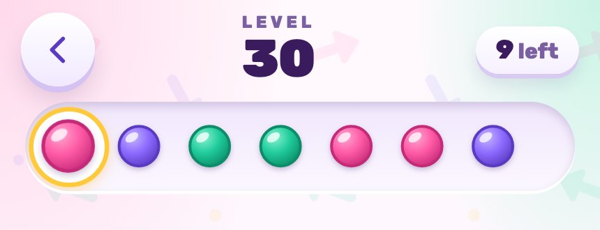 The colour ribbon at the top of the screen