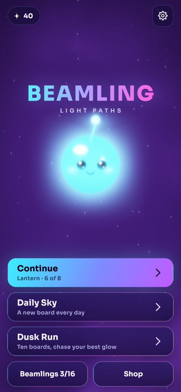 Beamling home screen
