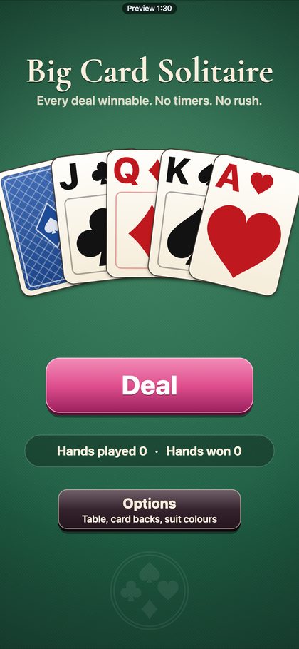 Big Card Solitaire screenshot 1
