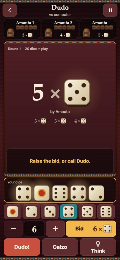 Dudo: Andean Bluff Dice screenshot 1