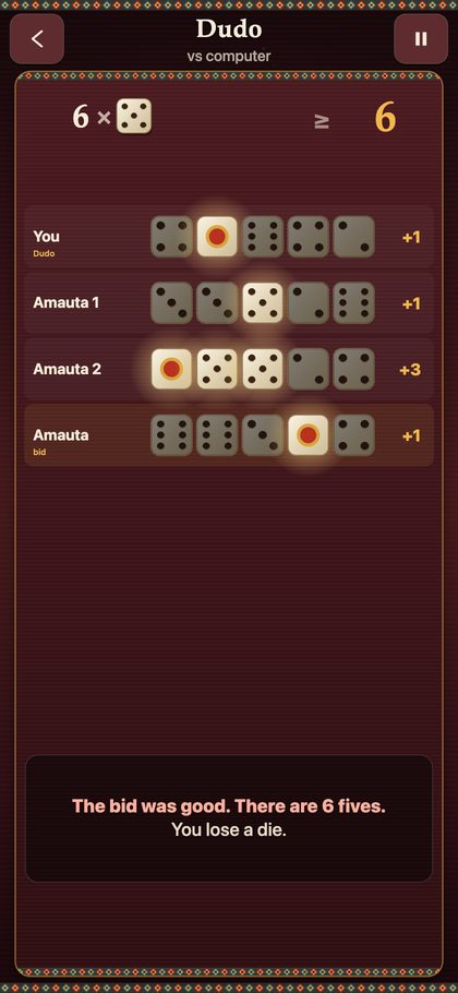 Dudo: Andean Bluff Dice screenshot 3