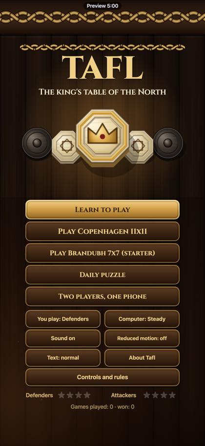 Tafl screenshot 1