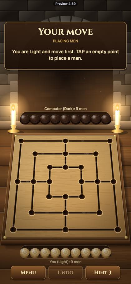 Nine Men's Morris screenshot 1