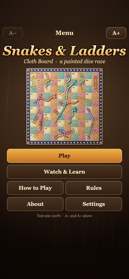 Snakes & Ladders Cloth Board screenshot 1