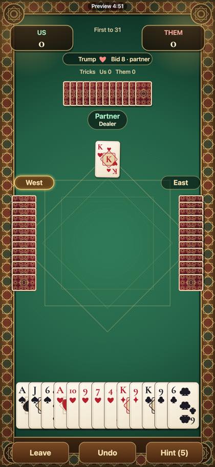Tarneeb screenshot 2