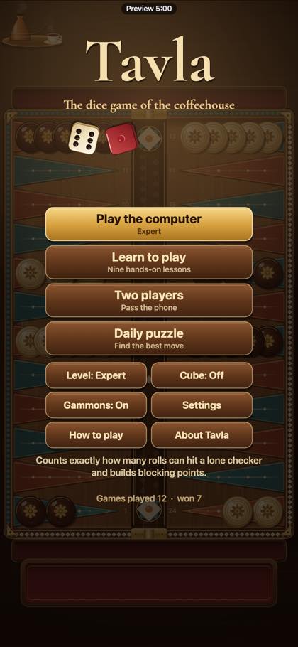 Tavla screenshot 1