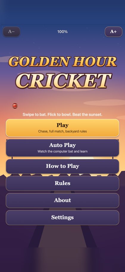 Golden Hour Cricket screenshot 1