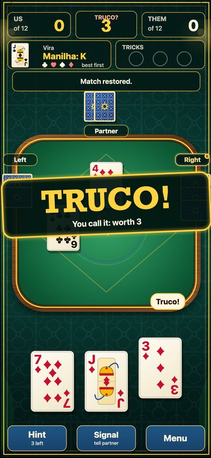 Truco Brasileiro: Manilha screenshot 2
