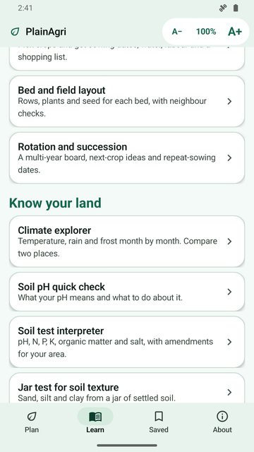 Planning tools on Android