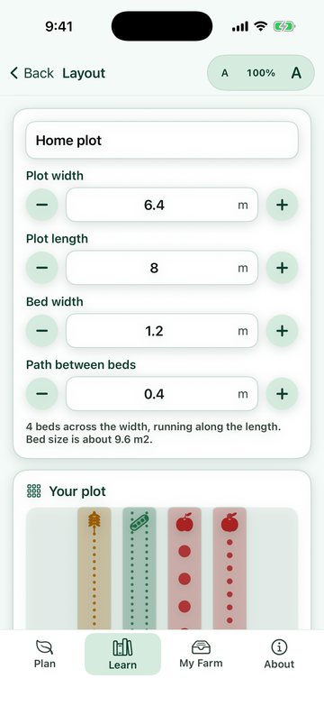 PlainAgri bed layout