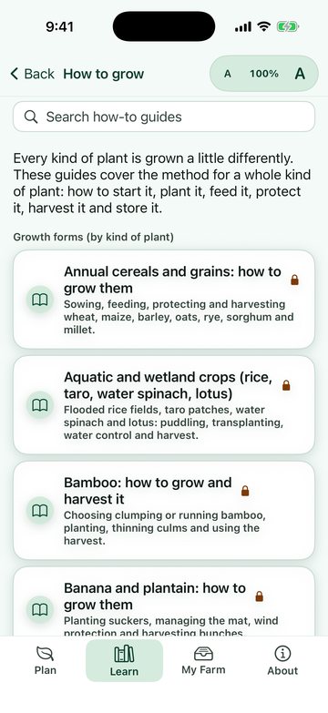 PlainAgri How to grow hub with plant-type guides