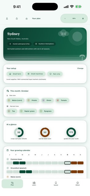 PlainAgri plan at 50 percent text size