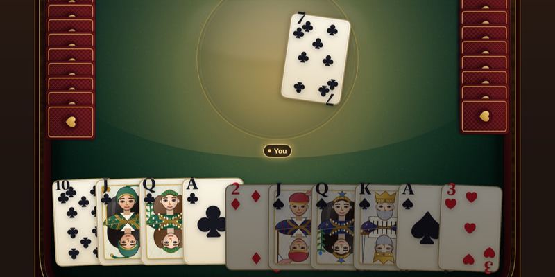 Hearts at the baize table on a tablet