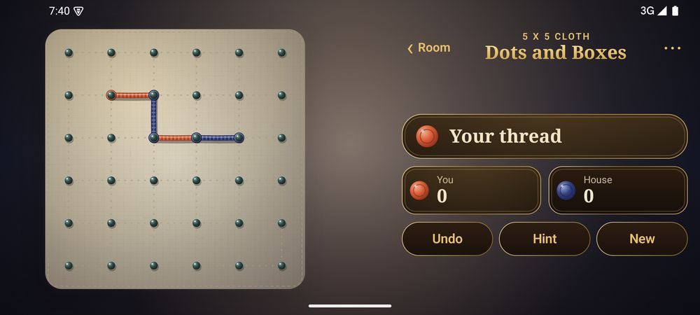 Dots and Boxes in landscape
