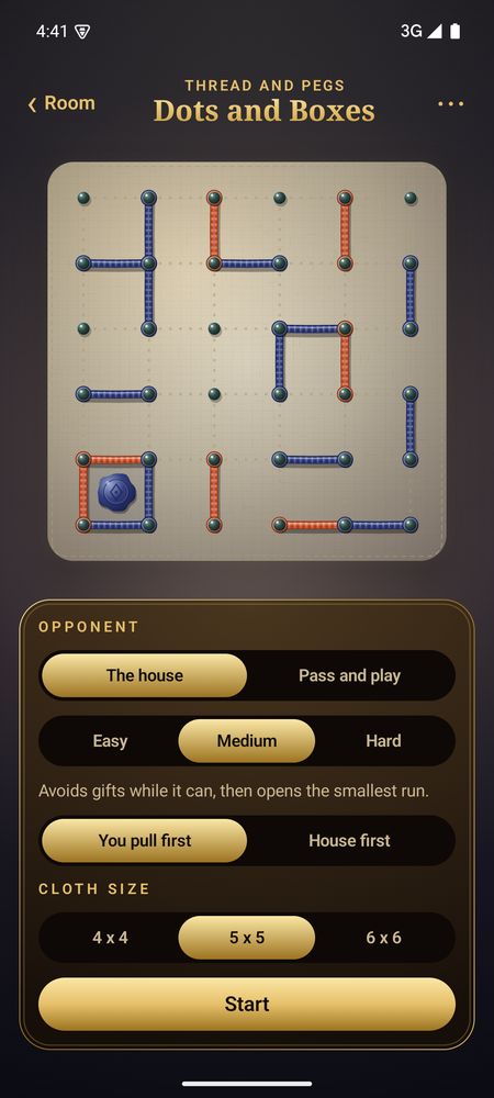 Choosing an opponent and cloth size